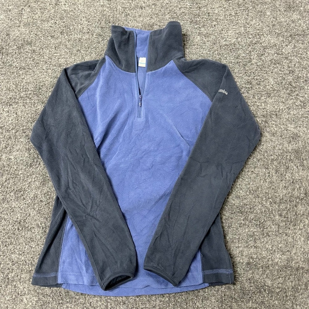 Columbia Fleece Pullover Womens Size XS Blue Navy Quarter Zip Mock Neck Active